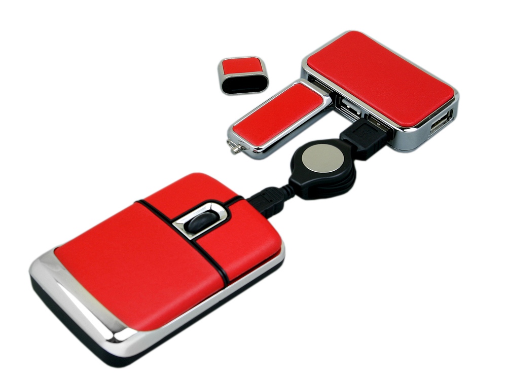 Подарочный набор USB-SET: USB мышь, USB хаб, USB 3.0- флешка на 64 Гб — изображение 2