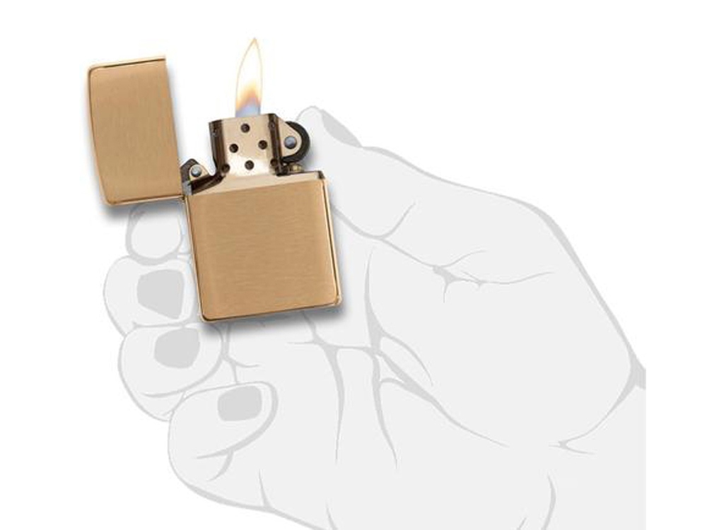 Зажигалка ZIPPO с покрытием Brushed Brass — изображение 3