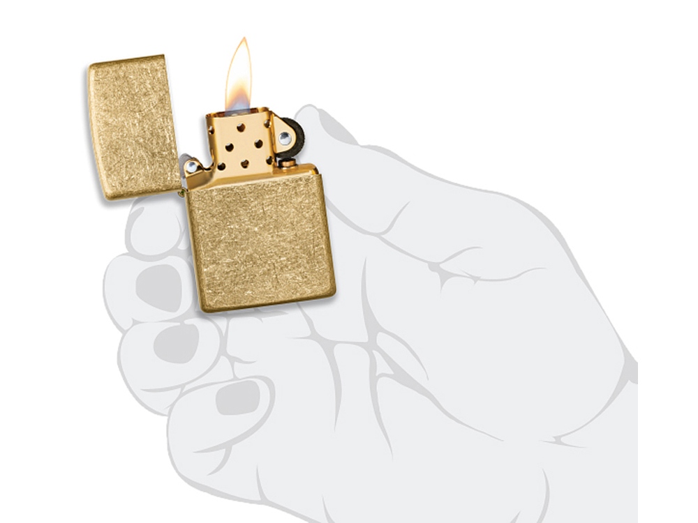 Зажигалка ZIPPO Classic с покрытием Tumbled Brass — изображение 9