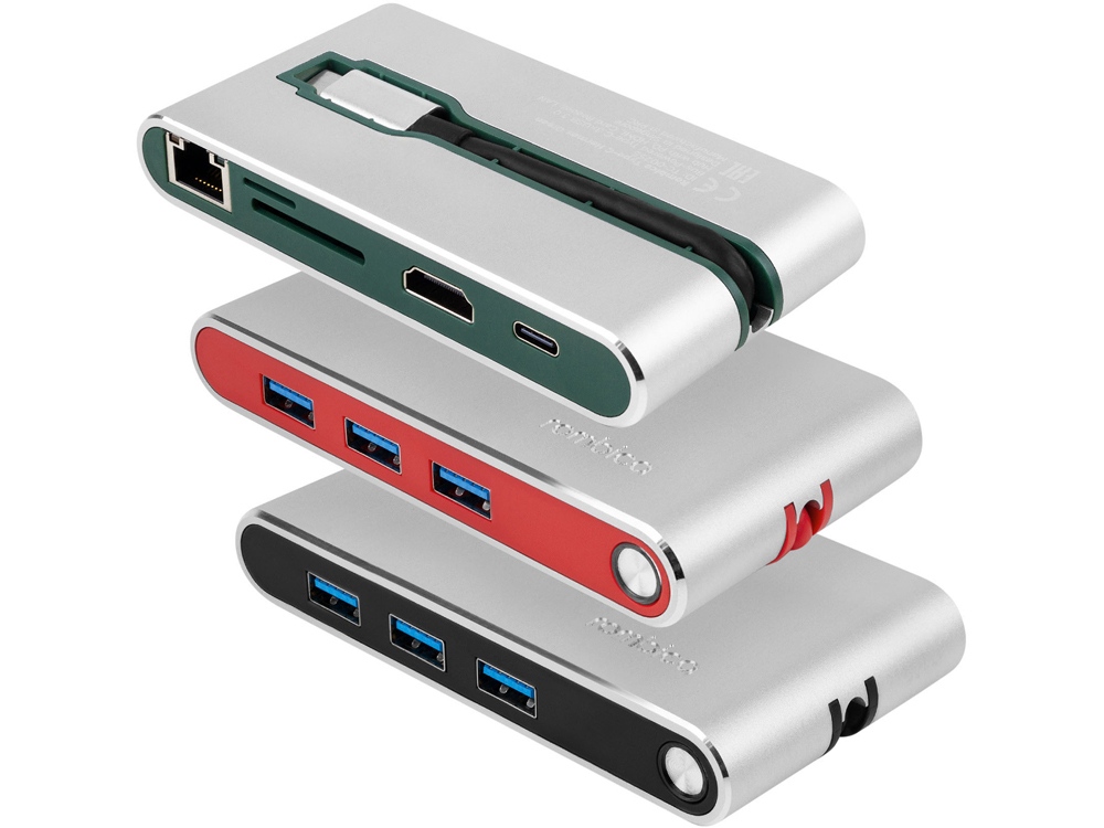 Хаб 8-в-1 Type-C «Hermes», USB 3.0 x 3, Type-C PD, HDMI, LAN, картридер — изображение 4