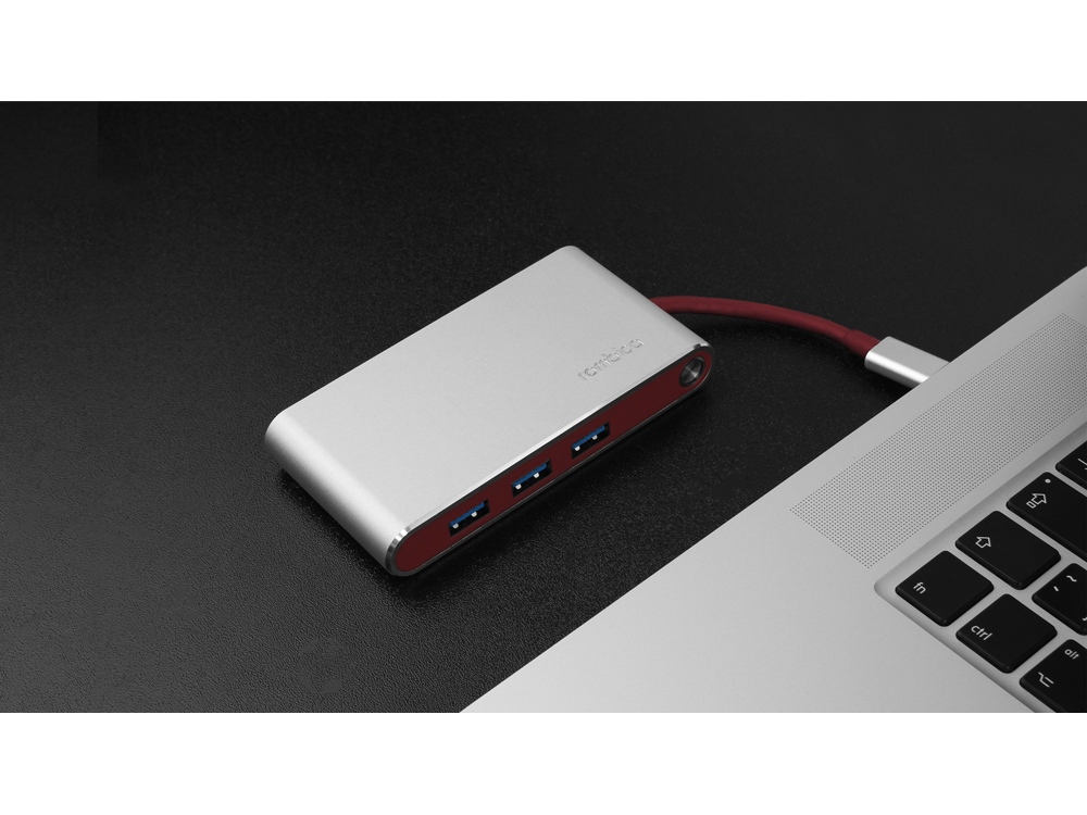 Хаб 8-в-1 Type-C «Hermes», USB 3.0 x 3, Type-C PD, HDMI, LAN, картридер — изображение 12