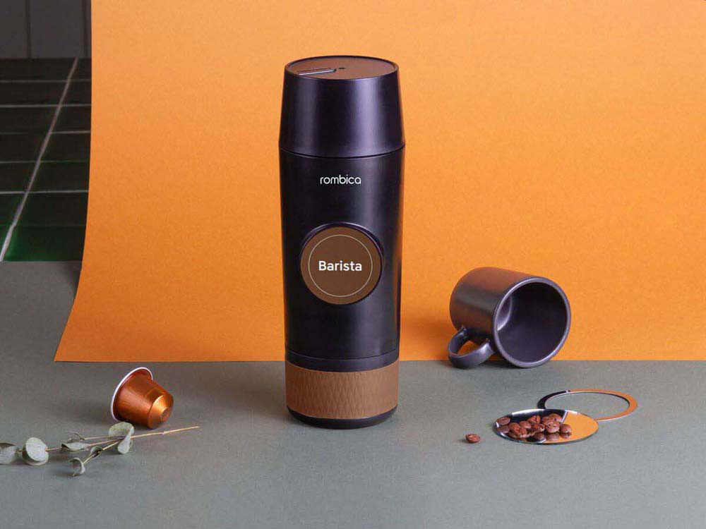 Портативная кофемашина «Barista» c быстрой зарядкой с логотипом Rombica — изображение 8