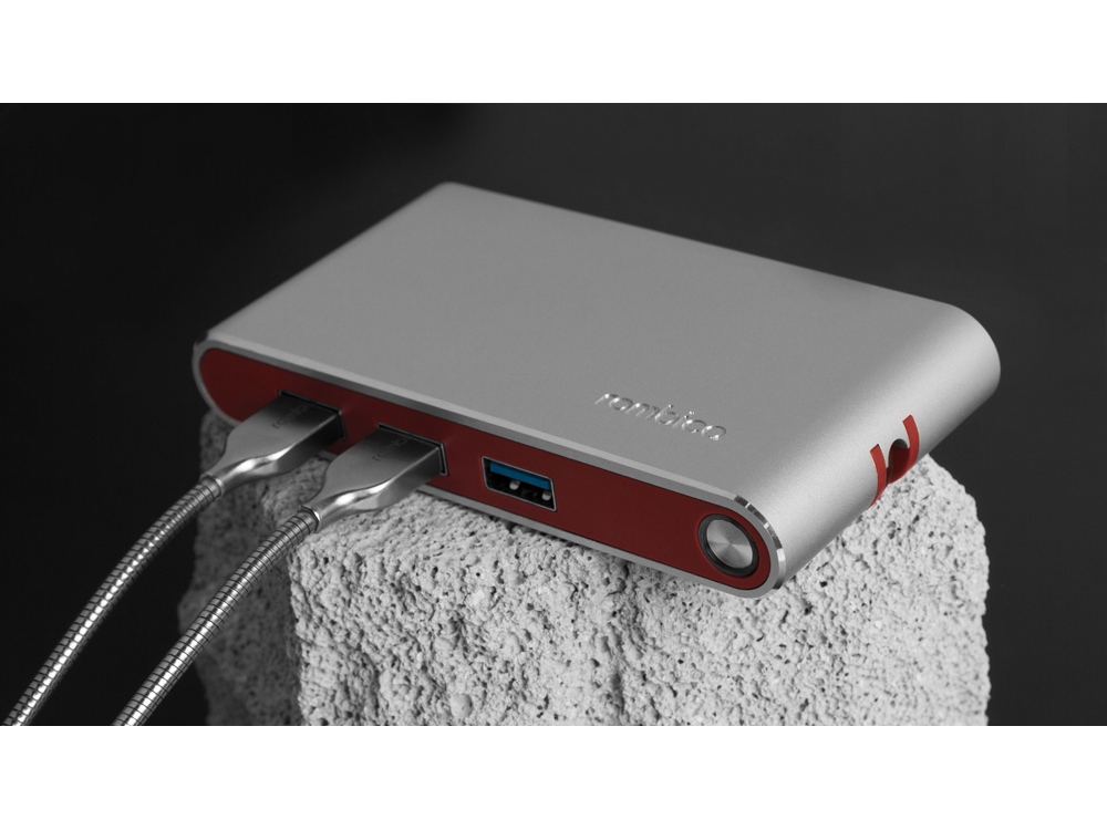 Хаб 8-в-1 Type-C «Hermes», USB 3.0 x 3, Type-C PD, HDMI, LAN, картридер — изображение 6
