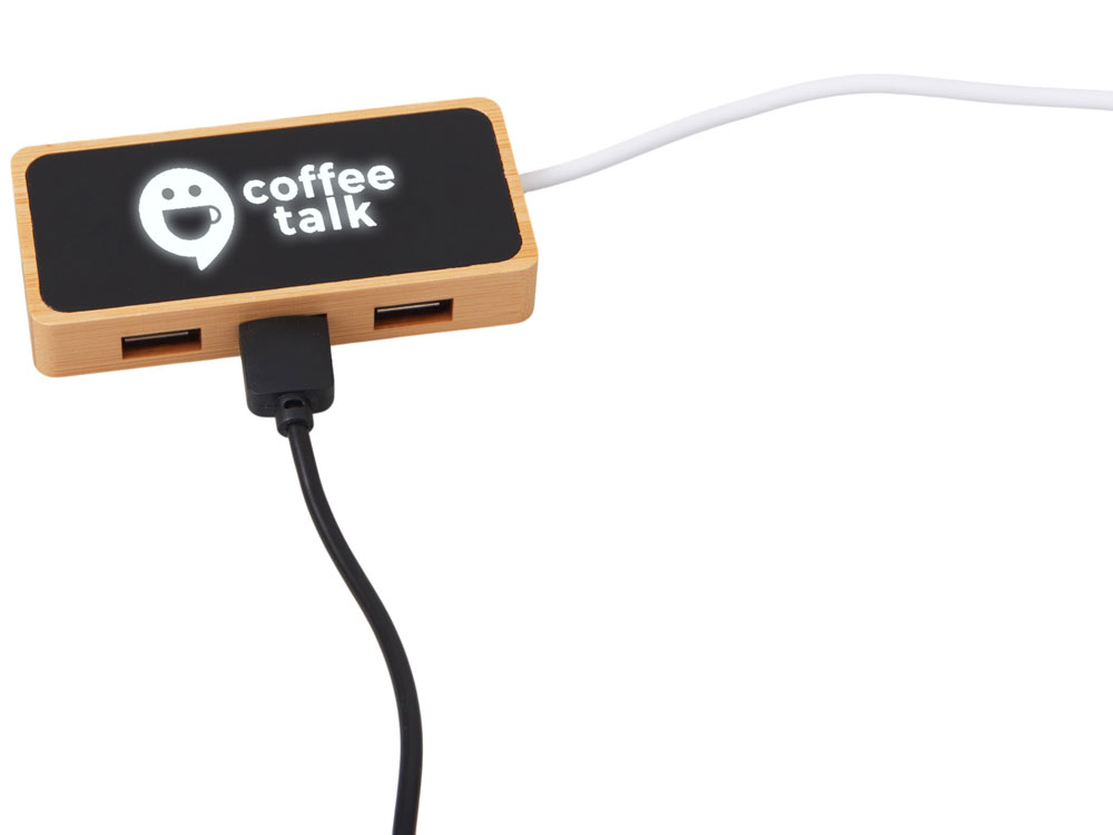 USB хаб с подсветкой лого «Reedia S5», 3*USB, 1*Type C — изображение 2