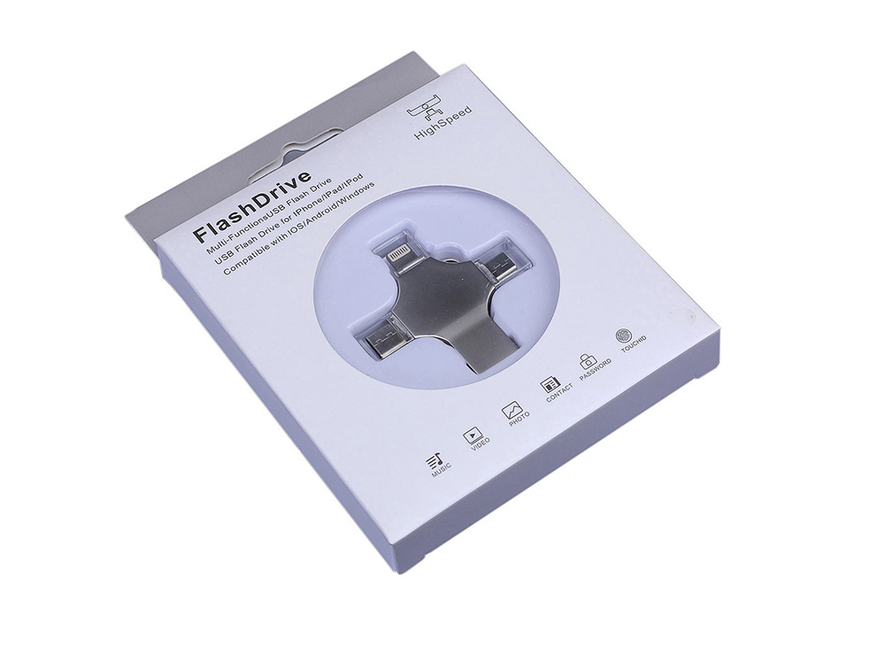 USB 3.0-флешка на 64 Гб 4-в-1 с разъемами Micro USB, Type-C и Lightning — изображение 4