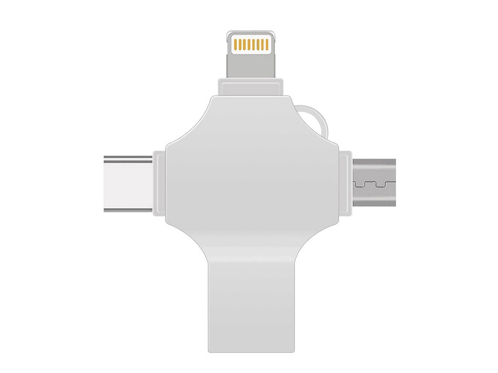 USB 3.0-флешка на 64 Гб 4-в-1 с разъемами Micro USB, Type-C и Lightning — изображение 3