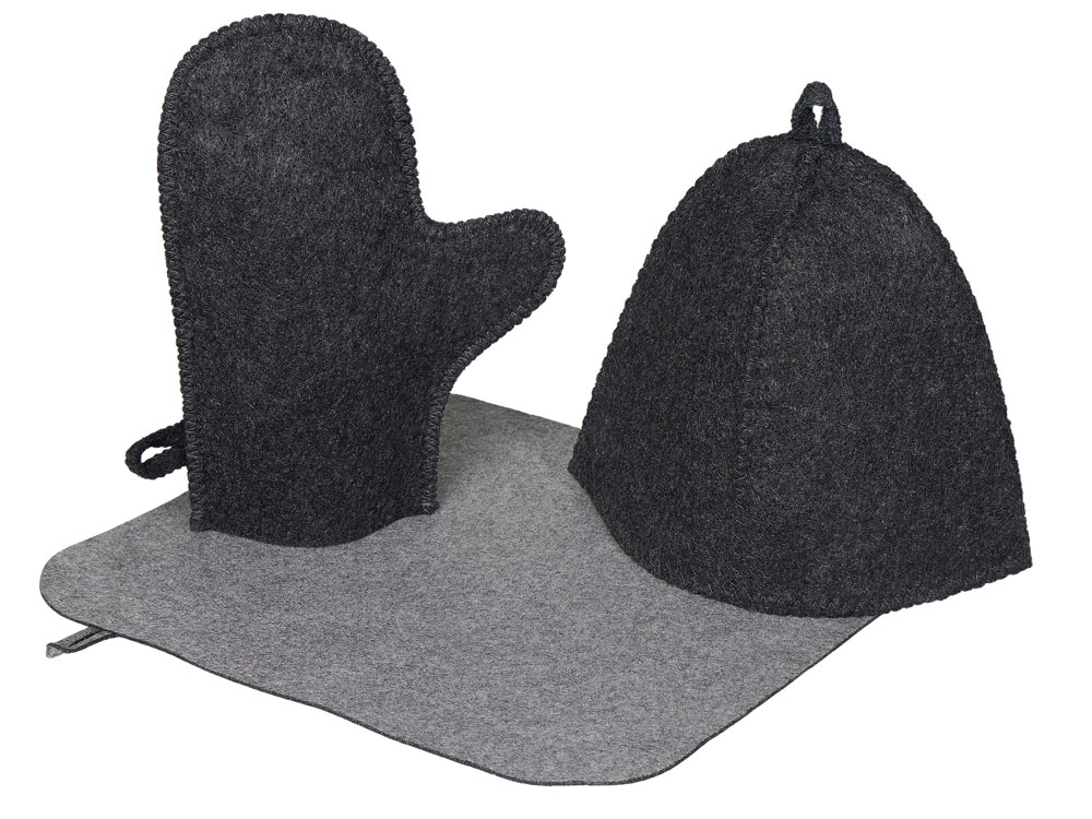 Банный набор из шапки, рукавицы и коврика «Calm»