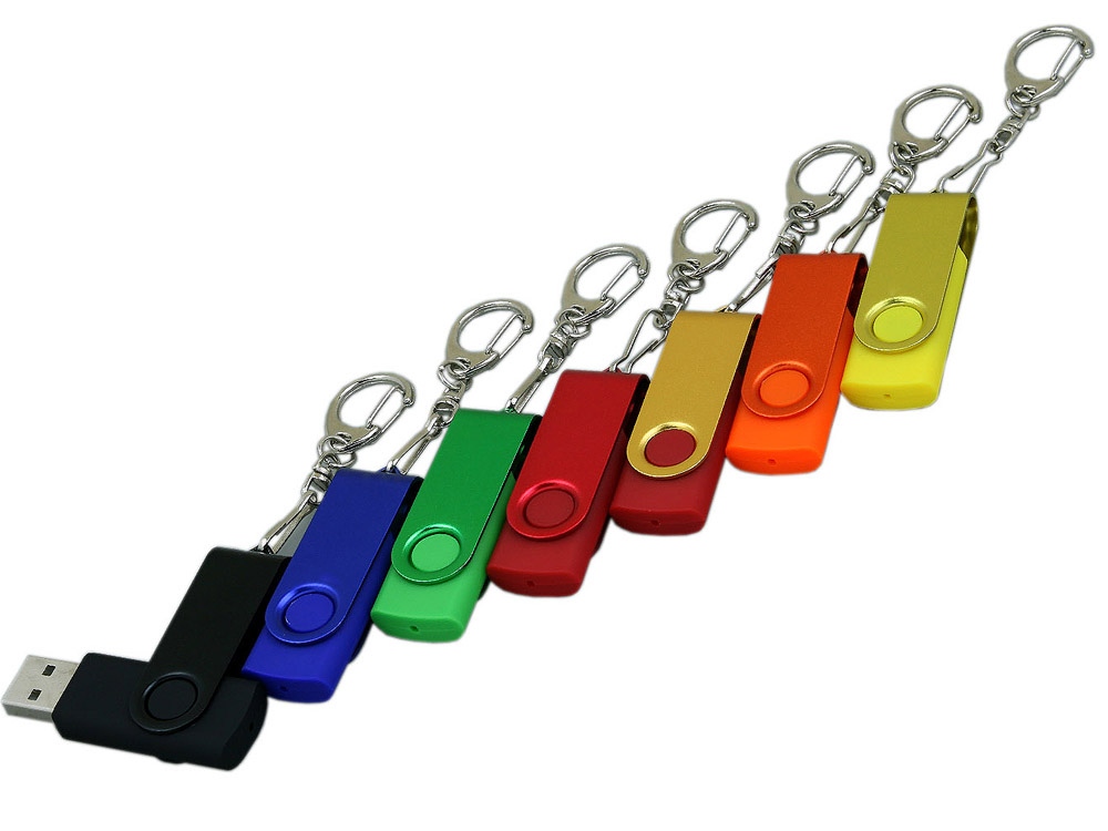 USB 2.0- флешка промо на 16 Гб с поворотным механизмом и однотонным металлическим клипом — изображение 4
